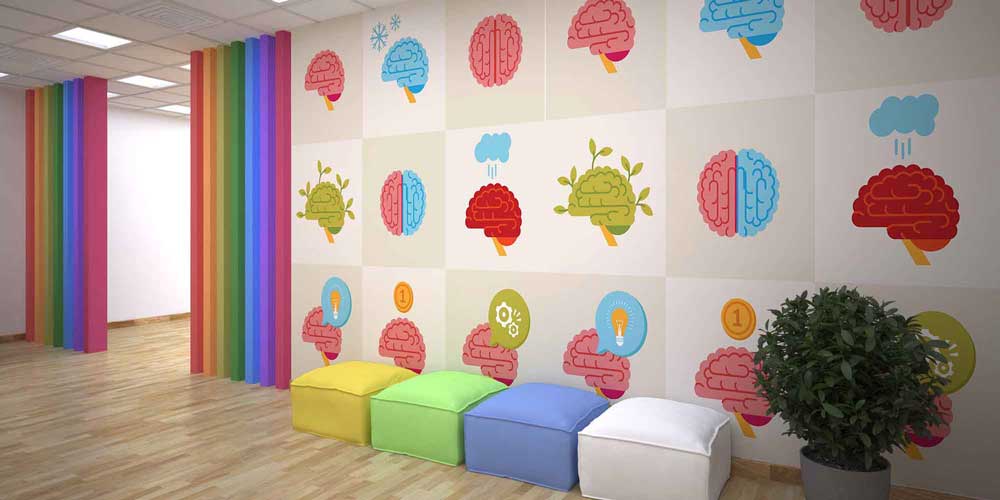 Sembolik Beyin Desenli Kareli Duvar Kaplaması 2540