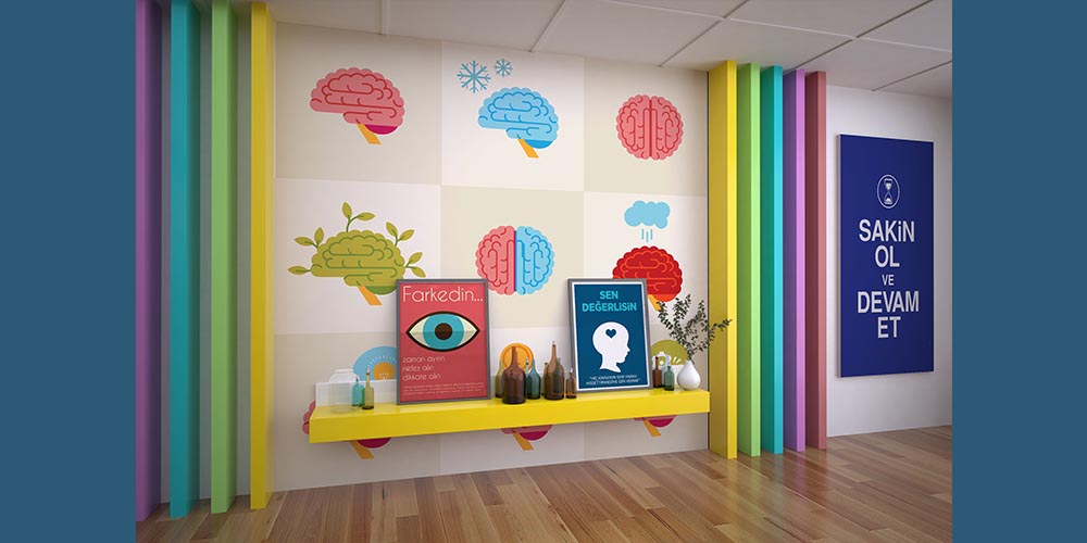 Sembolik Beyin Desenli Kareli Duvar Kaplaması 2540