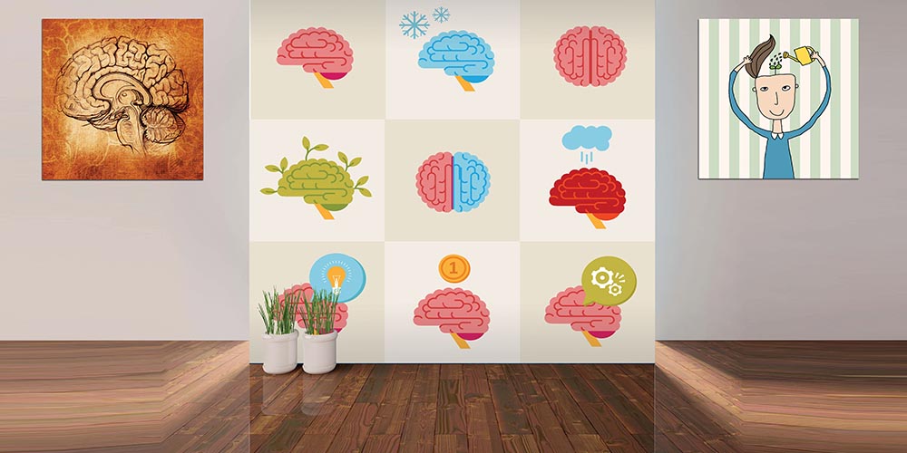 Sembolik Beyin Desenli Kareli Duvar Kaplaması 2540