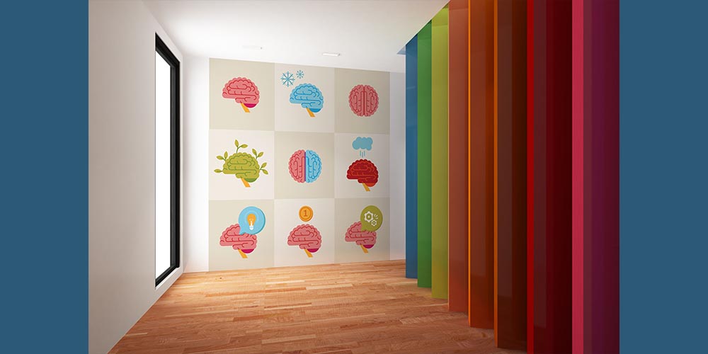 Sembolik Beyin Desenli Kareli Duvar Kaplaması 2540