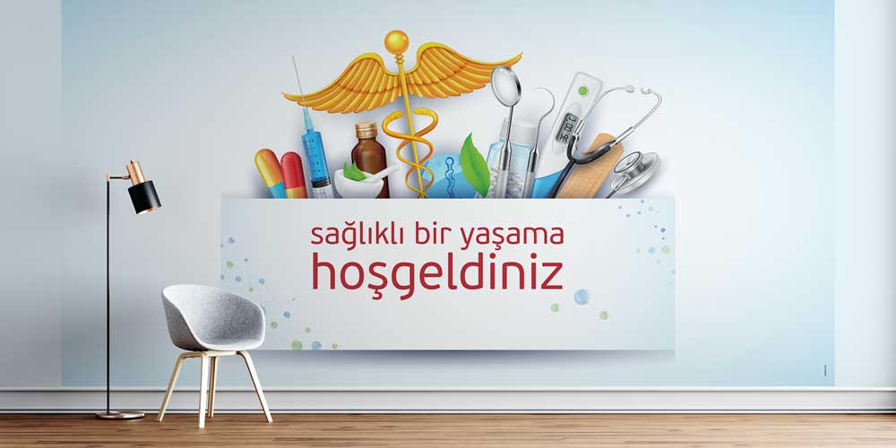 Medikal Semboller ve Hoş Geldiniz Yazılı Duvar Giydirme 2586
