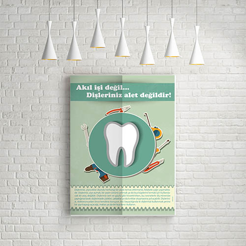 Dişleriniz Alet Değildir Uyarı Mesajlı Duvar Tablosu – 1332