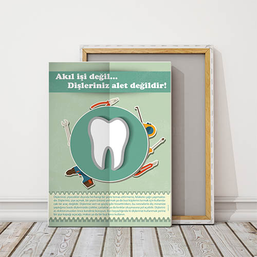 Dişleriniz Alet Değildir Uyarı Mesajlı Duvar Tablosu – 1332