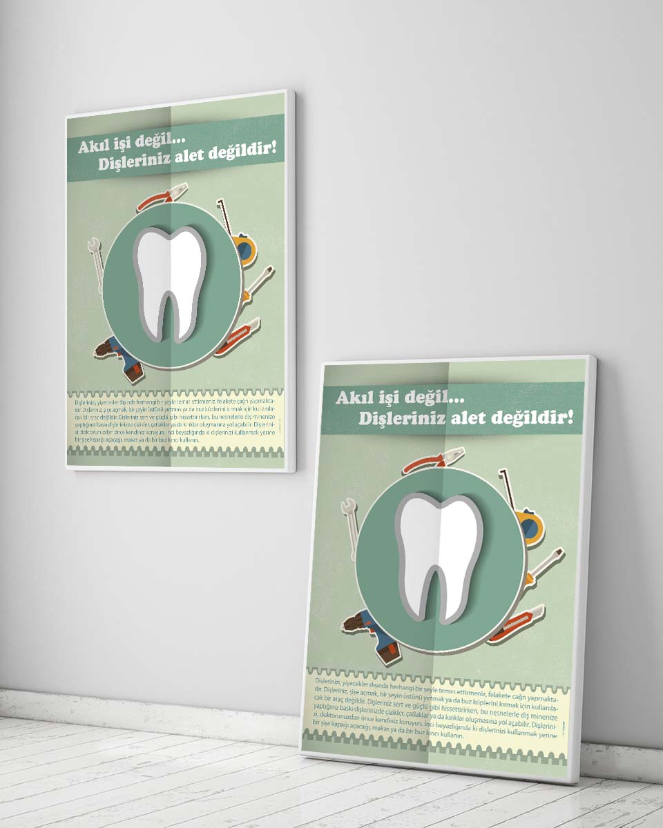 Dişleriniz Alet Değildir Uyarı Mesajlı Duvar Tablosu – 1332