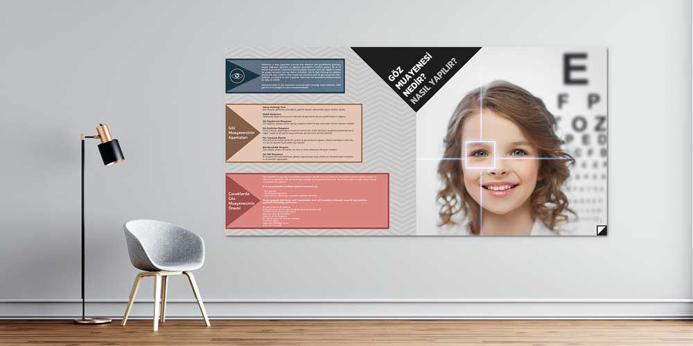 Göz Muayenesi Bilgilendirme ve Görüş Testi Duvar Panosu 1518