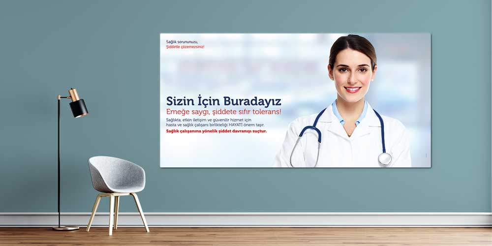 Sağlıkta Şiddete Tolerans Yok Büyük Ebat Poster  1834