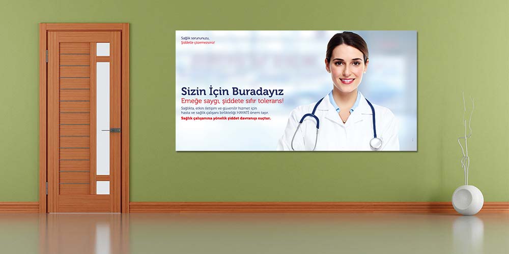 Sağlıkta Şiddete Tolerans Yok Büyük Ebat Poster  1834