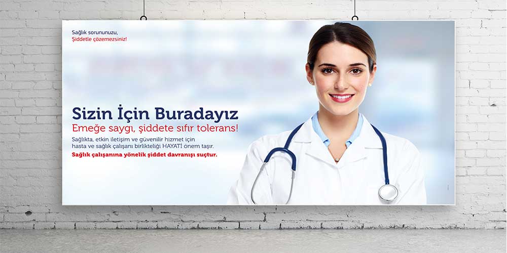 Sağlıkta Şiddete Tolerans Yok Büyük Ebat Poster  1834