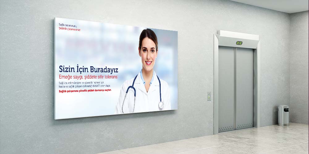 Sağlıkta Şiddete Tolerans Yok Büyük Ebat Poster  1834