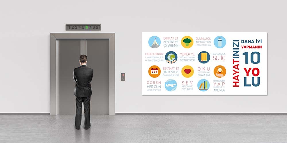 Hayatınızı Daha İyi Yapmanın 10 Yolu Temalı Hastane Duvar Dekoru  1841