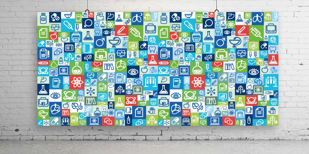 Çok Renkli Medikal İkon Mozaik Duvar Kağıdı 2591