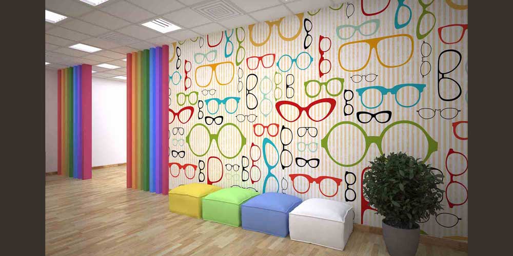 Renkli Gözlük Çerçeveleri Desenli Duvar Kağıdı 2604