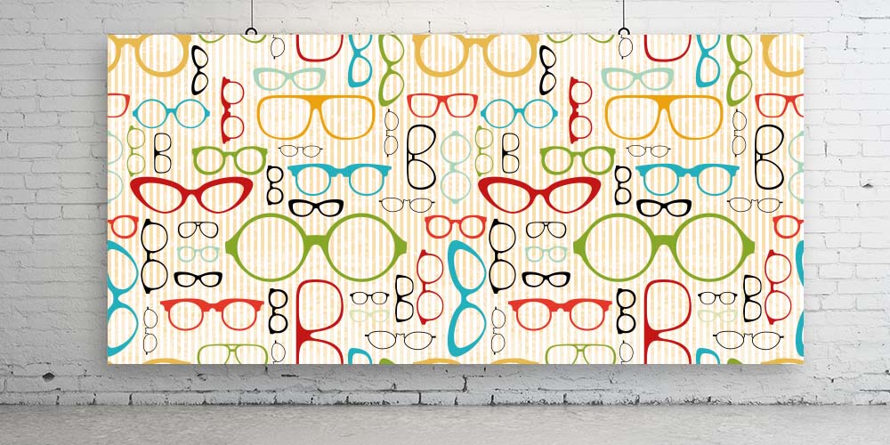 Renkli Gözlük Çerçeveleri Desenli Duvar Kağıdı 2604