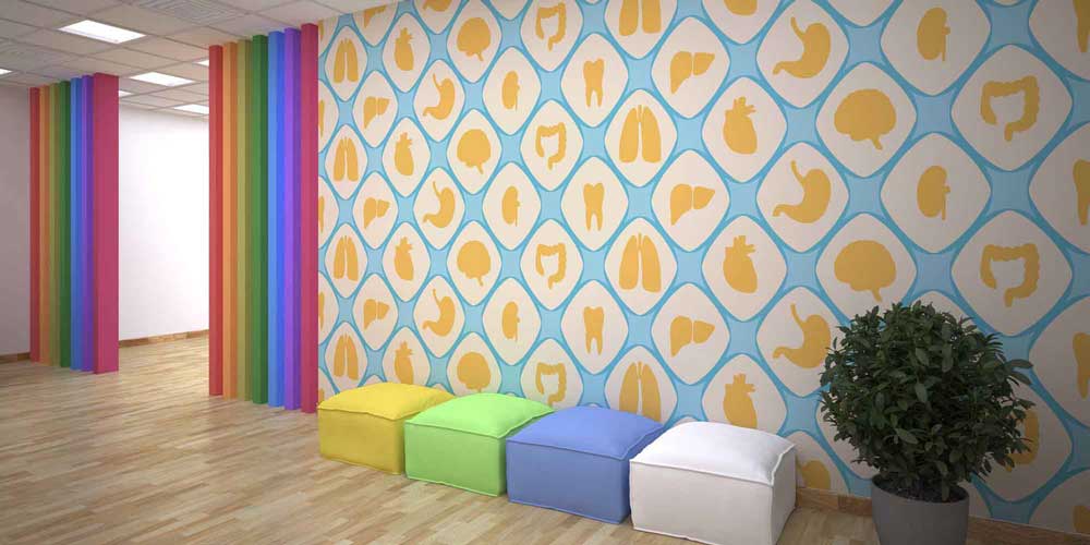 Organ İkon Desenli Medikal Duvar Kağıdı 2588