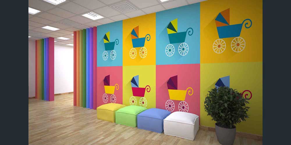 Renkli Bebek Arabaları Desenli Duvar Kağıdı 2659