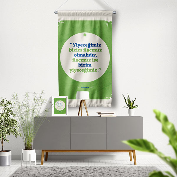 Sağlıklı Yaşam Duvar Flaması 8175