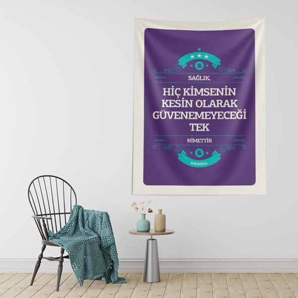 Sağlık "Hiç Kimsenin Güvenemeyeceği Tek Nimet" Duvar Örtüsü 8492