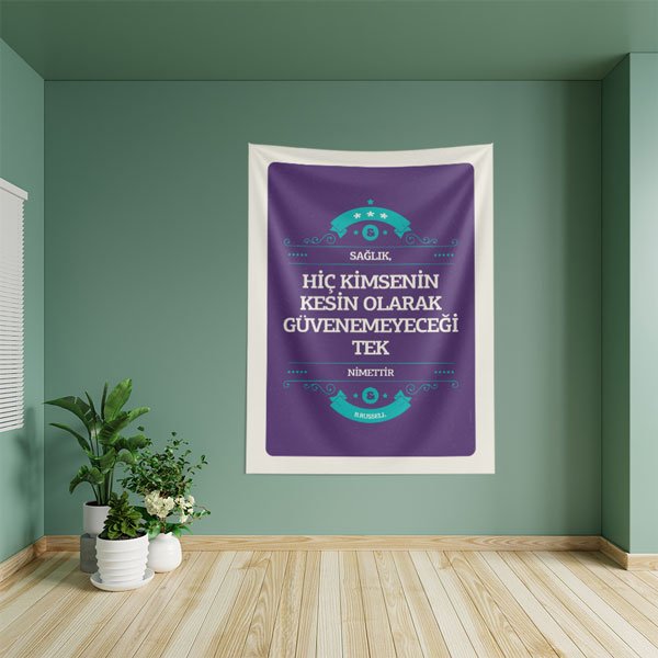Sağlık "Hiç Kimsenin Güvenemeyeceği Tek Nimet" Duvar Örtüsü 8492