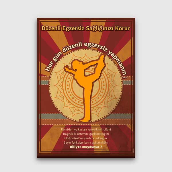 hastane-duvar-tablolari-1376-00 Düzenli Egzersiz Sağlık Temalı Duvar Tablosu – 1376