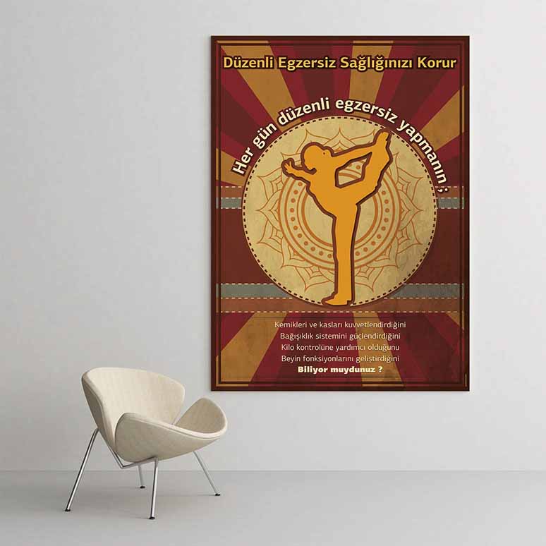 Düzenli Egzersiz Sağlık Temalı Duvar Tablosu – 1376