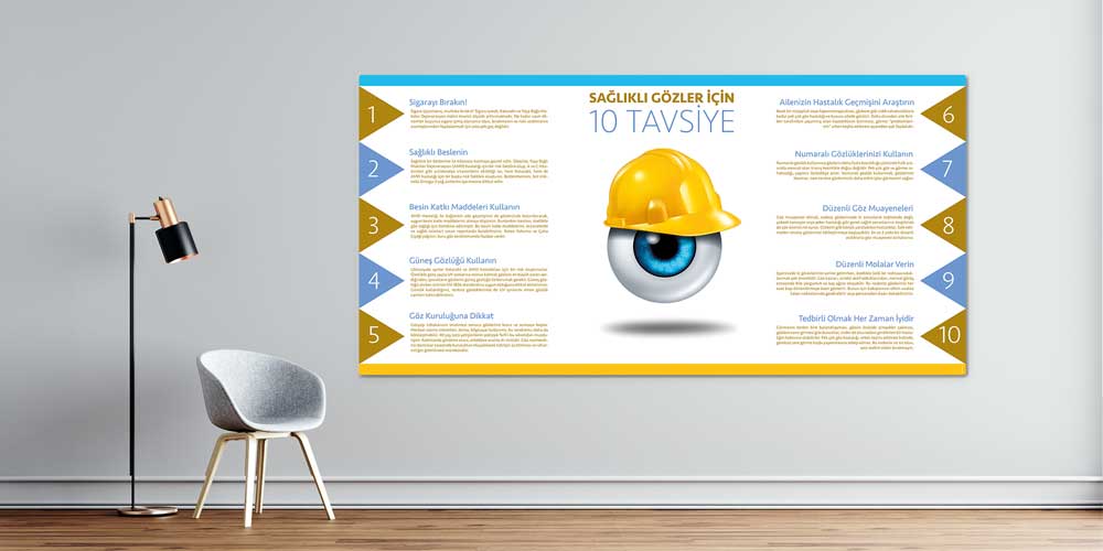 Sağlıklı Gözler İçin 10 Tavsiye Bilgilendirme Panosu 1520