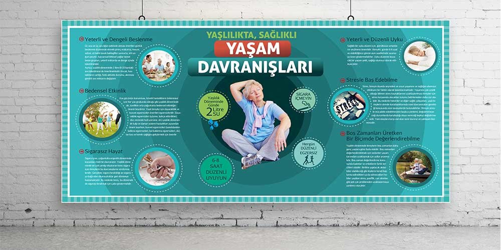 hastane-duvar-tablolari-1809-04 Yaşlılıkta Sağlıklı Yaşam Davranışları Posteri 1809