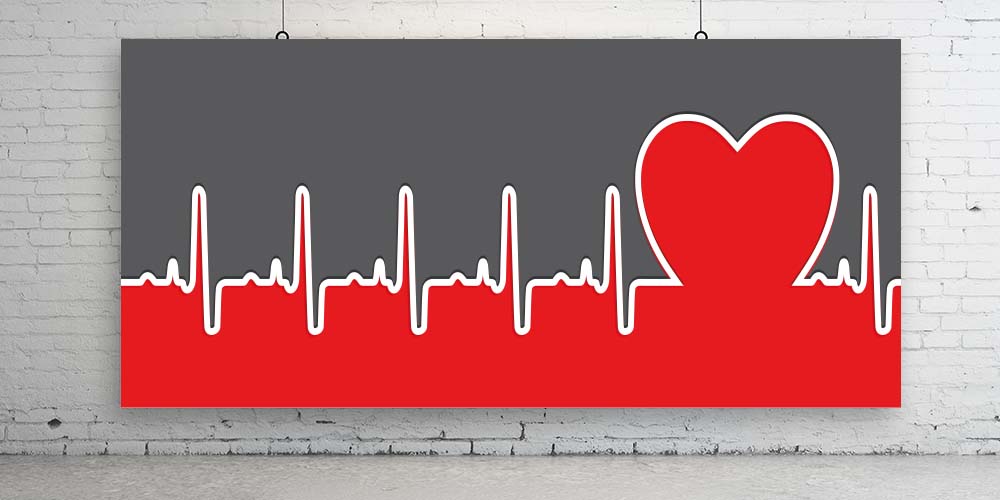 Kalp Ritmi ve Kalp Figürü Duvar Giydirme 2590