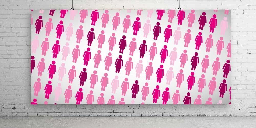 Pembe Kadın Figürleri Desenli Duvar Kağıdı 2661