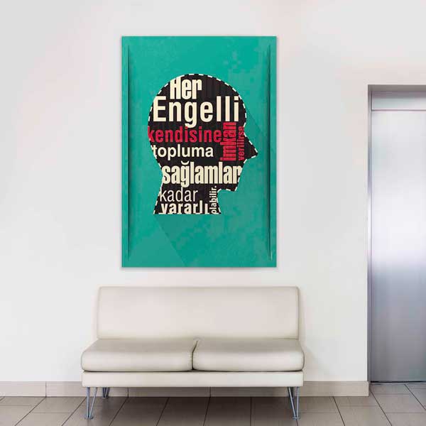 hastane-duvar-tablosu-4023-01 "Her Engelli, Topluma Yararlı Olabilir" Temalı Duvar Tablosu – 4023