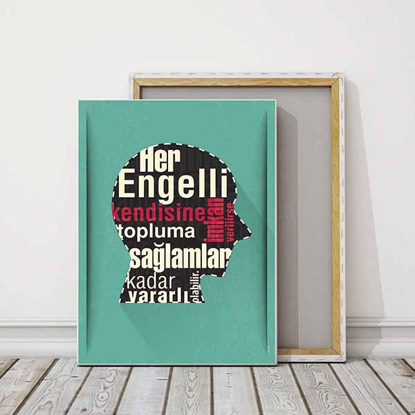 hastane-duvar-tablosu-4023-02 "Her Engelli, Topluma Yararlı Olabilir" Temalı Duvar Tablosu – 4023