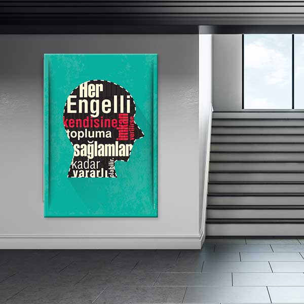 hastane-duvar-tablosu-4023-04 "Her Engelli, Topluma Yararlı Olabilir" Temalı Duvar Tablosu – 4023