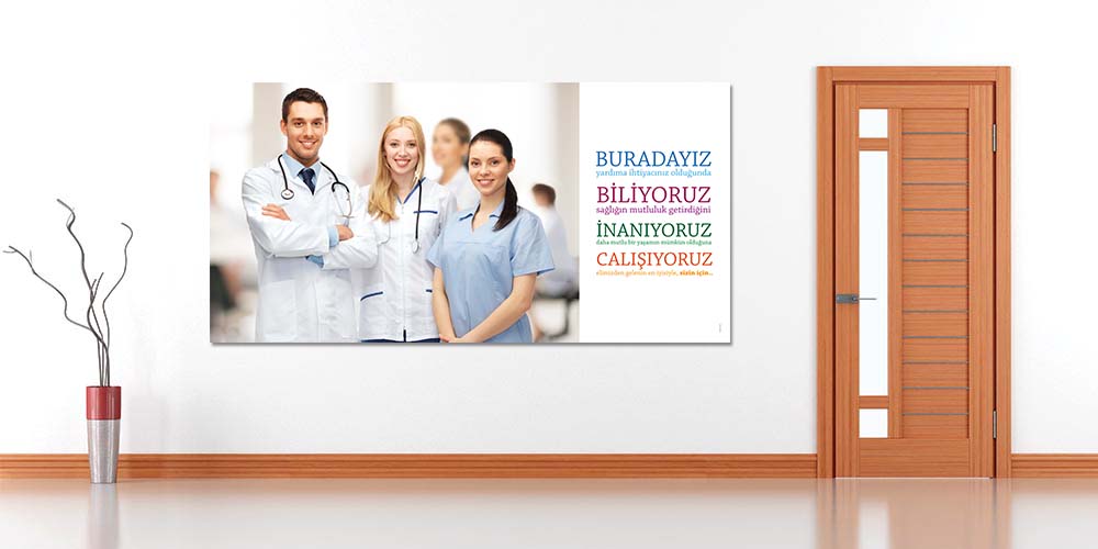 Sağlık Ekibi Motivasyon Panosu - Hastane Duvar Dekoru  1831