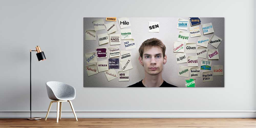 Akıl Sağlığı Konseptli Sanatsal Duvar Panosu 1236