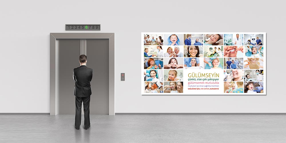 Diş Klinikleri İçin Gülümseme Temalı Büyük Ebatlı Duvar Dekoru – 1840