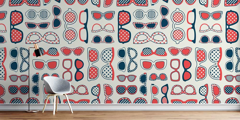 Renkli Güneş Gözlüğü Desenli Duvar Kağıdı 2623
