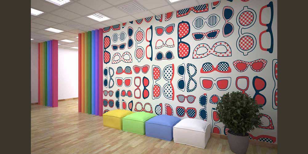 Renkli Güneş Gözlüğü Desenli Duvar Kağıdı 2623