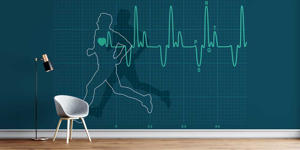 Eforlu EKG ve Koşan Adam Temalı Duvar Kağıdı 2554