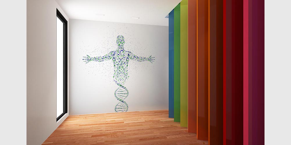 DNA ve İnsan Figürü Temalı Dekoratif Duvar Giydirme 2561