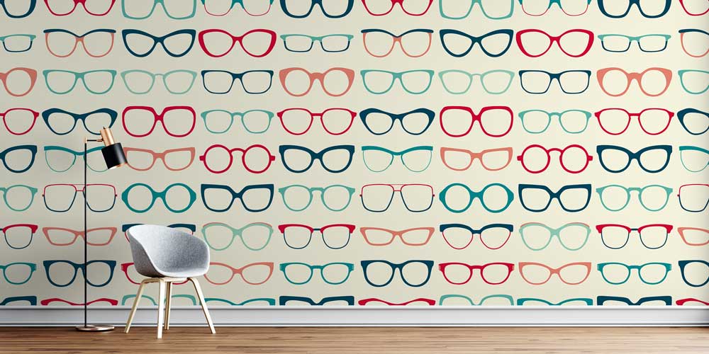 Retro Gözlük Desenli Duvar Posteri 2622