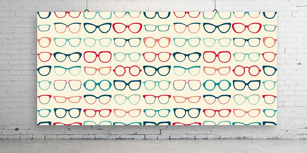 Retro Gözlük Desenli Duvar Posteri 2622