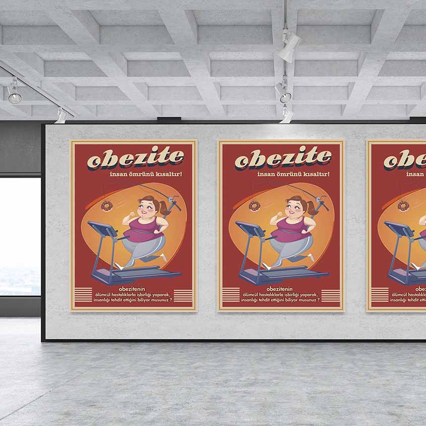 "Obezite İnsan Ömrünü Kısaltır" Farkındalık Posteri – 1498
