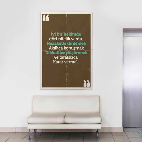 Sokrates'ten "İyi Bir Hekimde Dört Nitelik" Sözlü Duvar Tablosu – 1753