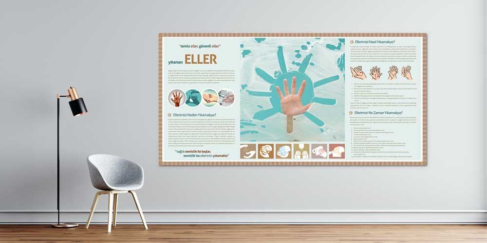hastane-sanat-tablolar-1801-0 Hijyenik Eller Bilgilendirme Panosu (El Yıkama) 1801