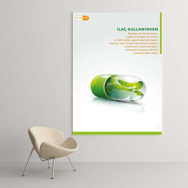 Kapsül İlaç Yutma Talimatları Afişi – 1605