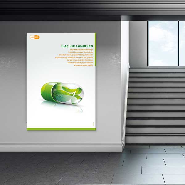 Kapsül İlaç Yutma Talimatları Afişi – 1605