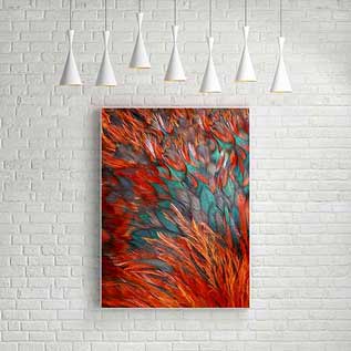 Kırmızı ve Turkuaz Dokulu Soyut Sanat Kanvas Tablo 2156