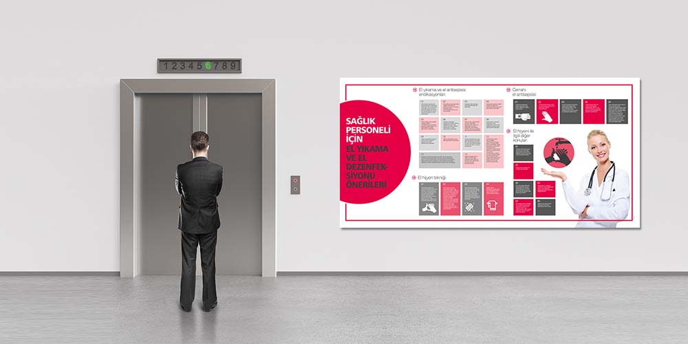 Sağlık Personeli İçin El Hijyeni ve Dezenfeksiyon Önerileri Panosu 1803