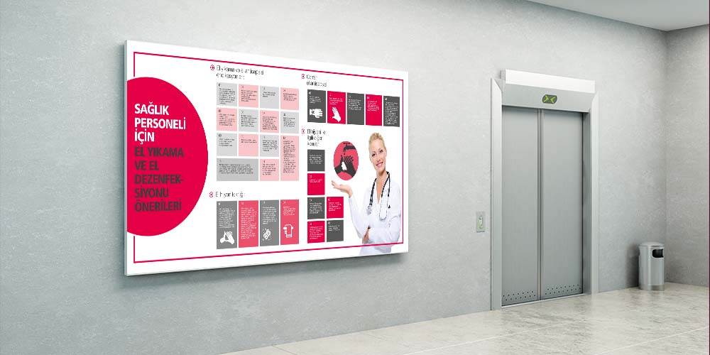 Sağlık Personeli İçin El Hijyeni ve Dezenfeksiyon Önerileri Panosu 1803