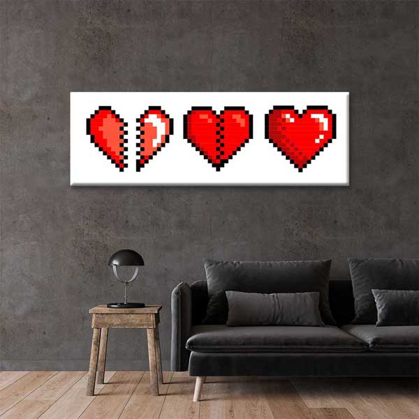 Piksel Kalpler Retro Dijital Sanat Kanvas Duvar Tablosu 4802