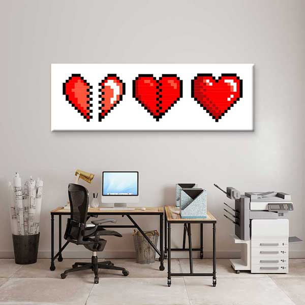 Piksel Kalpler Retro Dijital Sanat Kanvas Duvar Tablosu 4802